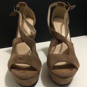 Delicacy, Brown Strappy Wedges